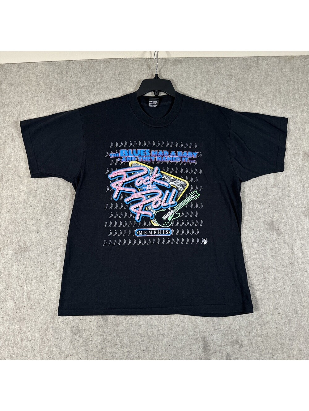 Vintage Rock N Roll Memphis Shirt Large? Black Screen Stars Best Music Tee
